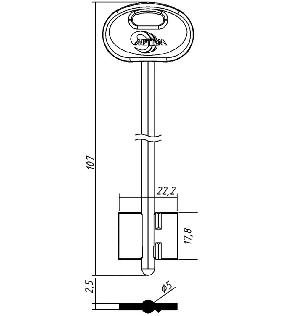 МЕТТЭМ-04ПЛ (107x17.8х22.2х2.5)(5.0) МЕТТЭМ РФ  MET4DP 15260