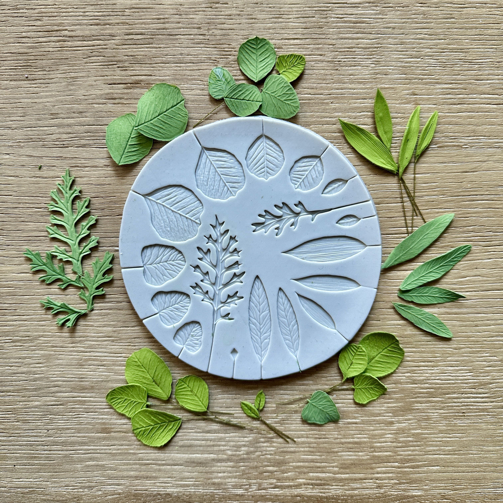 Молд силиконовый для лепки листьев "Гербарий" / Форма для мелких листьев эвкалипта / Молд для полимерной глины, мыла, воска