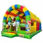 Коммерческий надувной батут «Зверята с крышей 2» без горки, 8*6*5 м