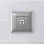 Компьютерная розетка RJ-45 без шторки в стену, кат.6 одинарная, "Avanti", "Закаленная сталь"