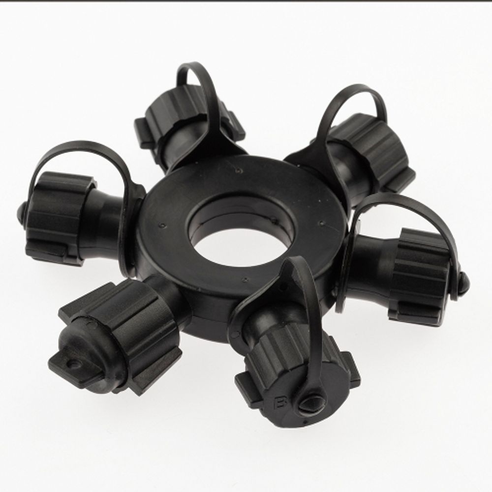 Разветвитель ЭРА ERAPS-OR для гирлянд IP65 круговой 6 гнезд черный