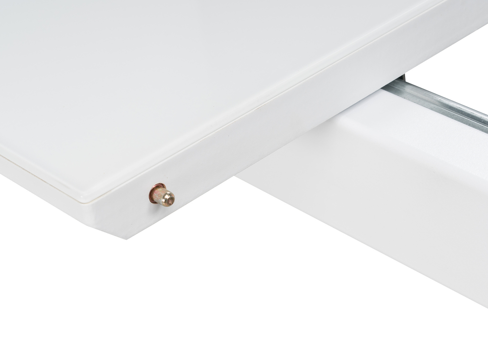 Стол стеклянный Woodville на тумбе Санса 140 белая шагрень, грей