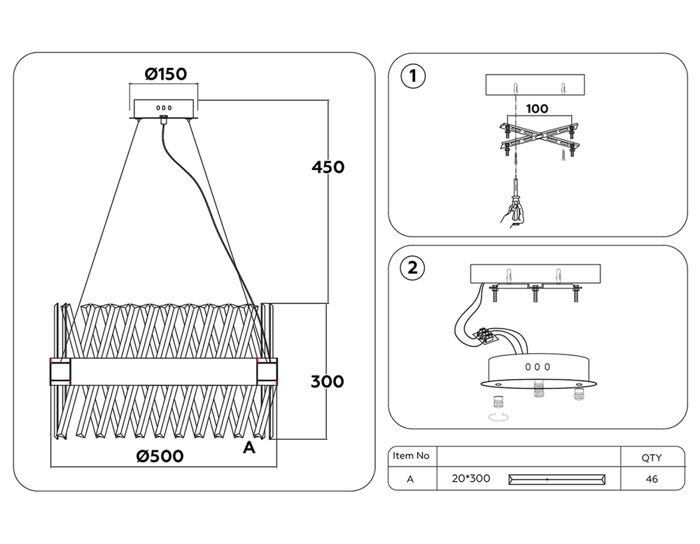 Ambrella Хрустальный подвесной светодиодный светильник Traditional TR5308