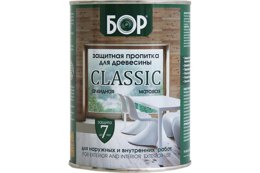 ЗАЩИТНАЯ ПРОПИТКА ДЕРЕВО CLASSIC БОР БЕСЦВЕТНЫЙ 0,7КГ
