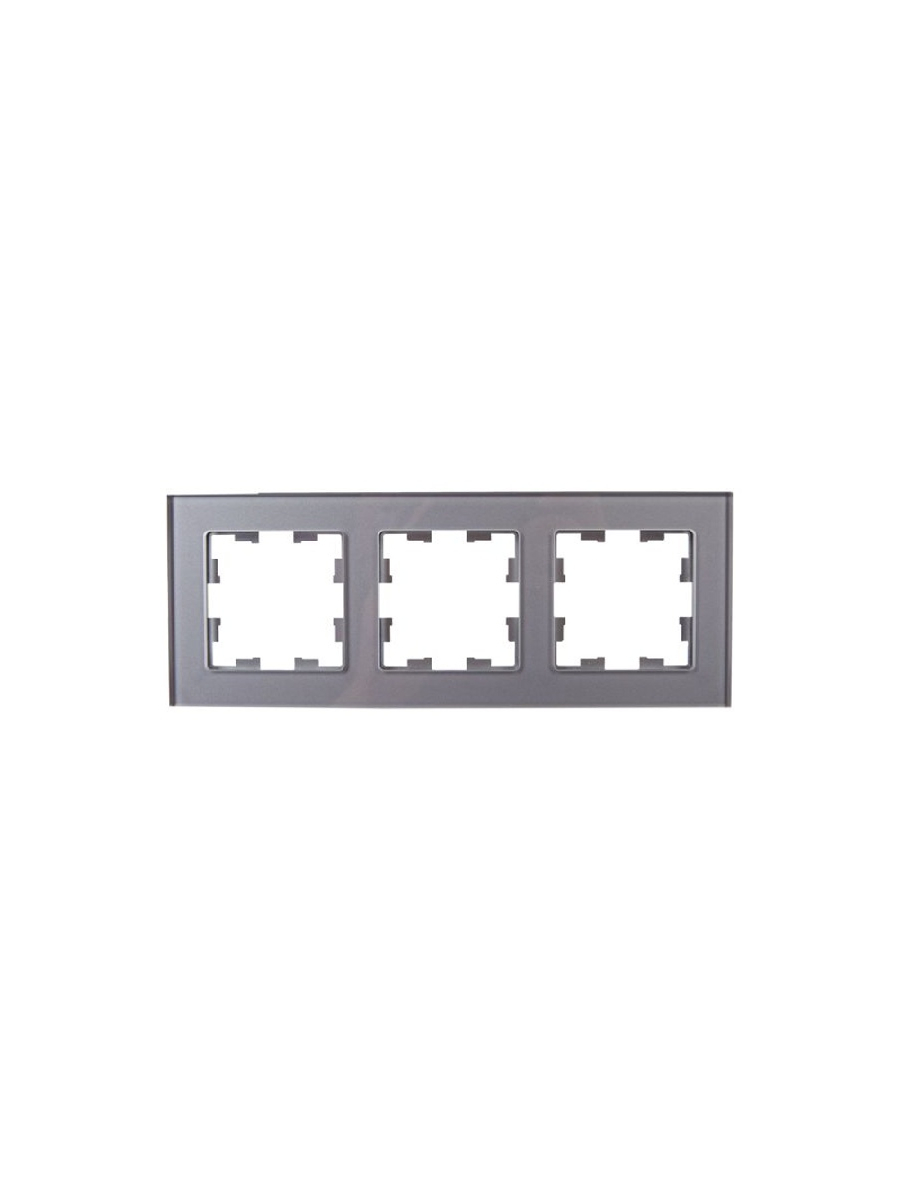 Рамка 3-м BRITE РУ-3-2-БрСе стекло сер. IEK BR-M32-G-K03