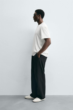 ZARA ФУТБОЛКА С ВЫШИВКОЙ, БЕЛЫЙ