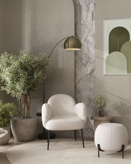 Пуф Флик букле молочный