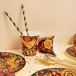 Стаканы (250 мл) Хохлома, 6 шт