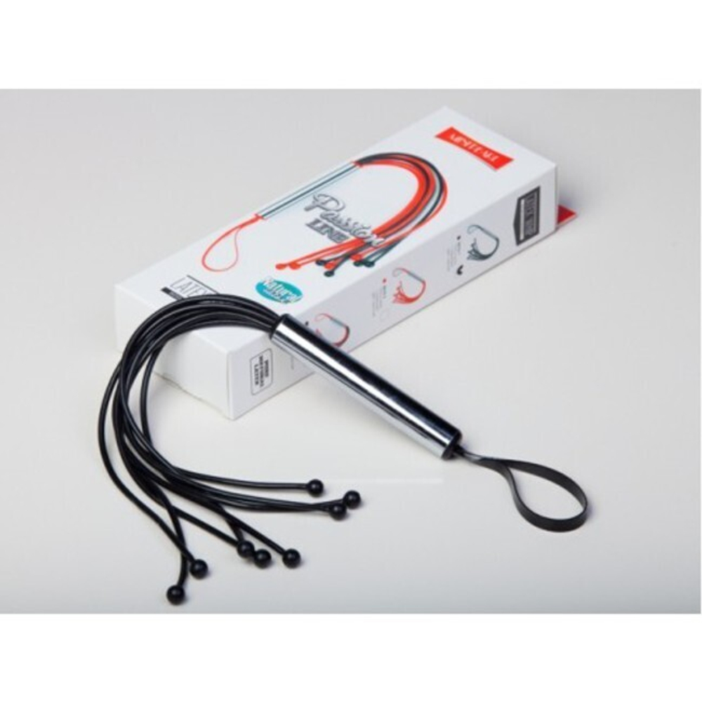 Латексная мини-плеть с шариками на конце Mini Pearl (22 см, черный, серебро ) (Цвет: черный, серебро)