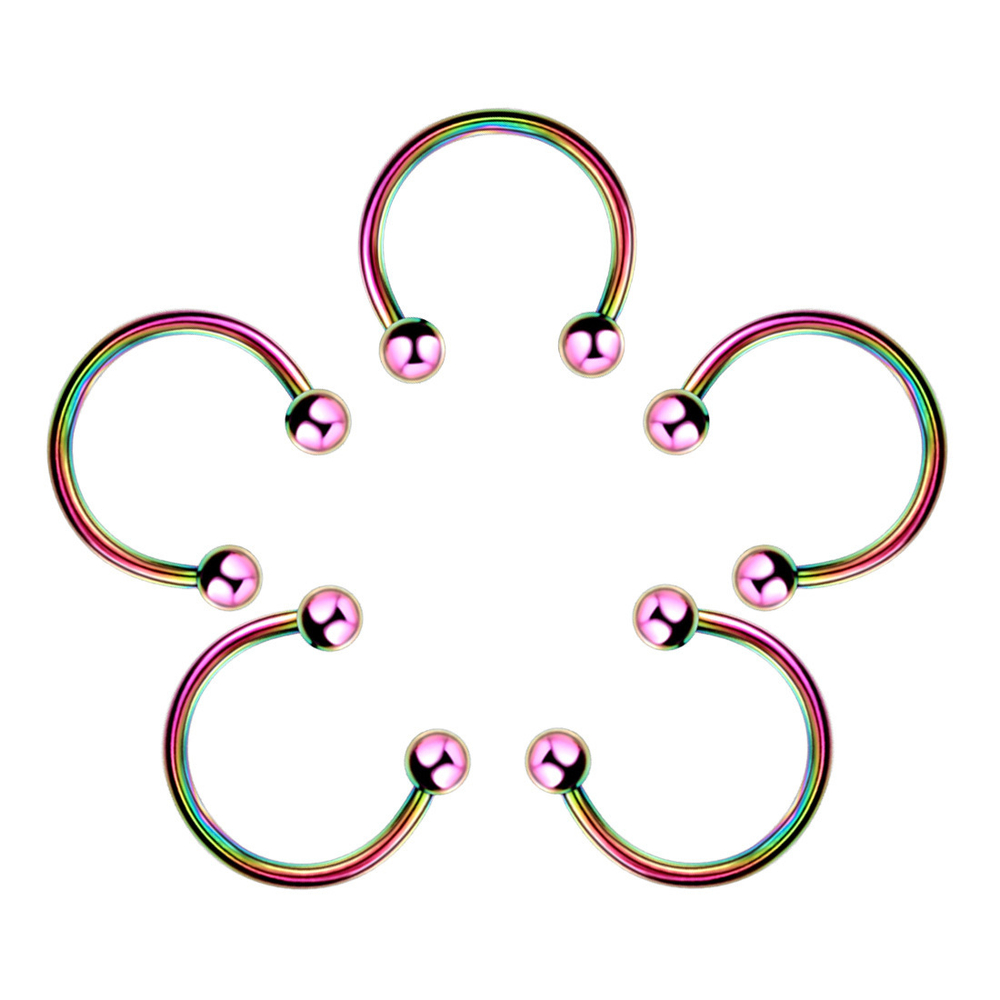 Пирсинг "Циркуляр с шариками", цвет радужный