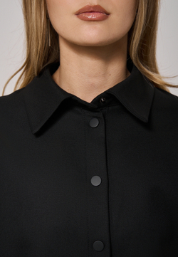 Рубашка-жакет укороченная черная