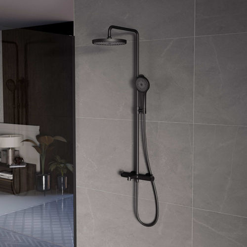 Душевая стойка Vincea Rim VSFS-2RM1MB с изливом, черный матовый