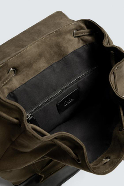 ZARA РЮКЗАК С МНОЖЕСТВОМ КАРМАНОВ, ЗЕЛЕНЫЙ ХАКИ