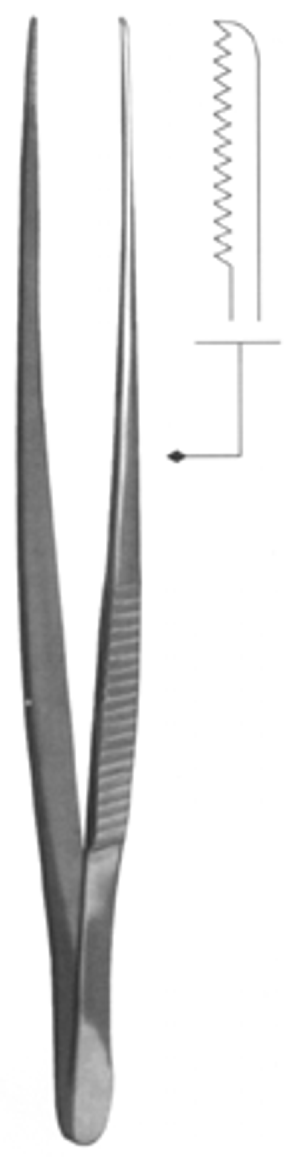 ВР- П-47 Пинцет для грудной хирургии ПА 300х2,0