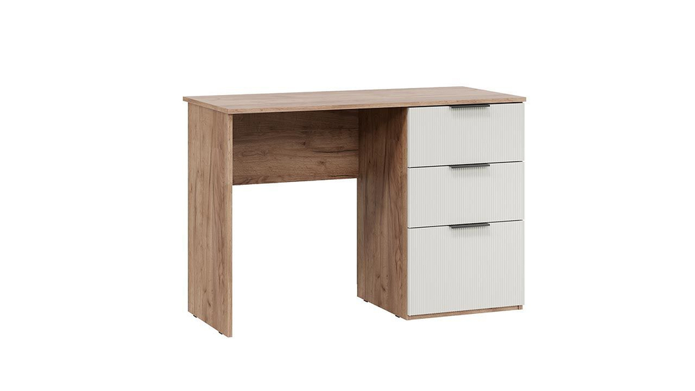 Стол письменный с ящиками Дуб Крафт Табачный/Холст Белый 110,2х50х75 см