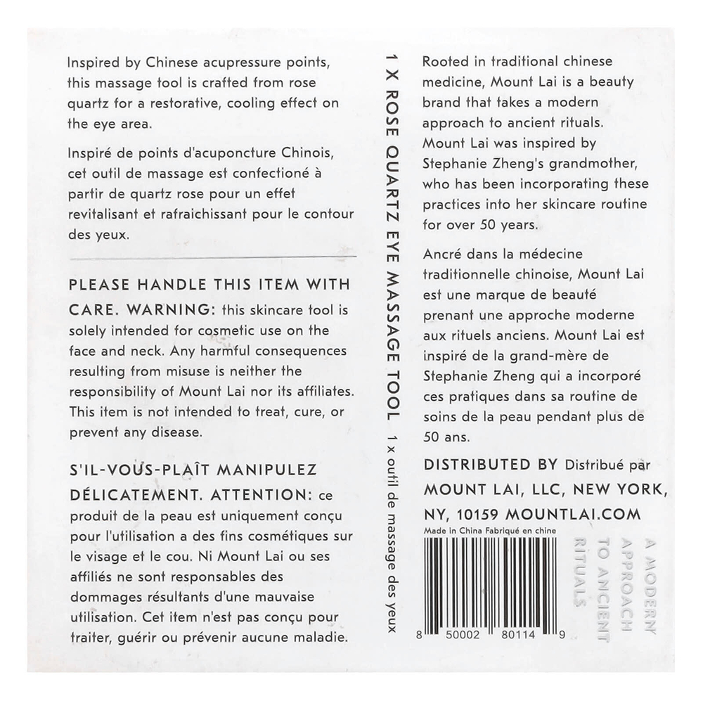 Mount Lai, Массажер для области вокруг глаз из розового кварца, 1 шт.