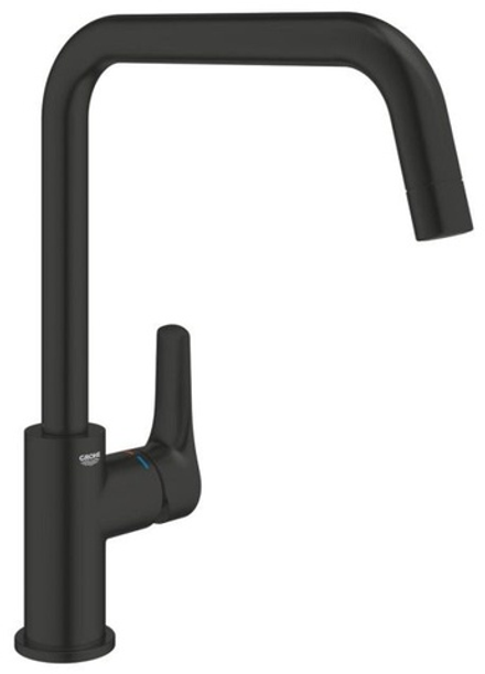 Смеситель для мойки GROHE Eurosmart, U-образный высокий излив, матовый черный (305672430)