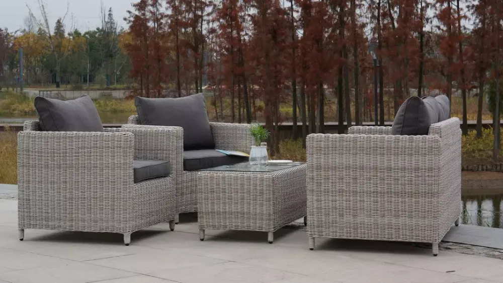 "Кон Панна" столик журнальный из искусственного ротанга, цвет бежевый