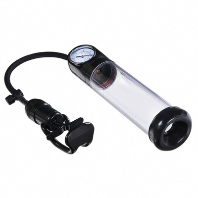 Вакуумная помпа с манометром и эрекционным кольцом Discovery Aviator (прозрачный с черным ) (Цвет: прозрачный с черным)