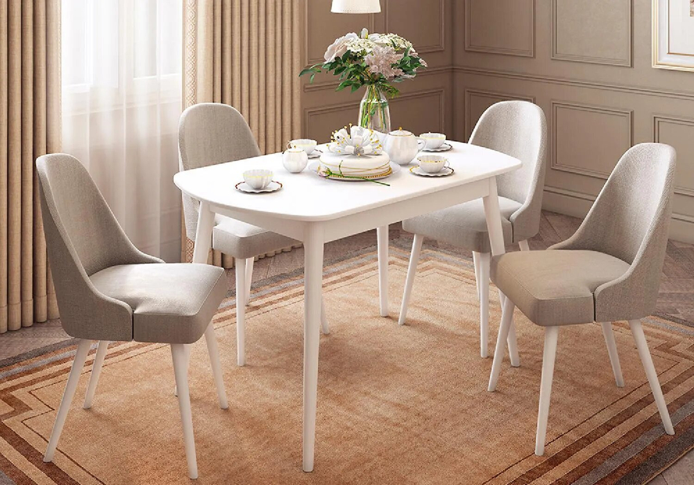 Стол кухонный раздвижной Элегант, МДФ, овальная форма