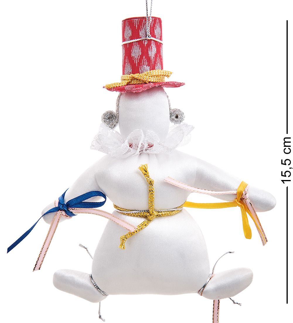 РусКукла RK-960/1 Кукла подвесная «Снеговик в цилиндре»