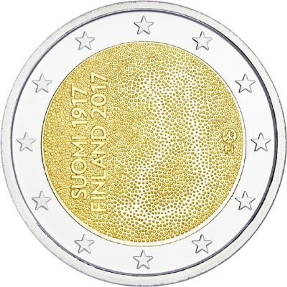 2 евро Финляндия "100 лет независимости Финляндии" 2017 год