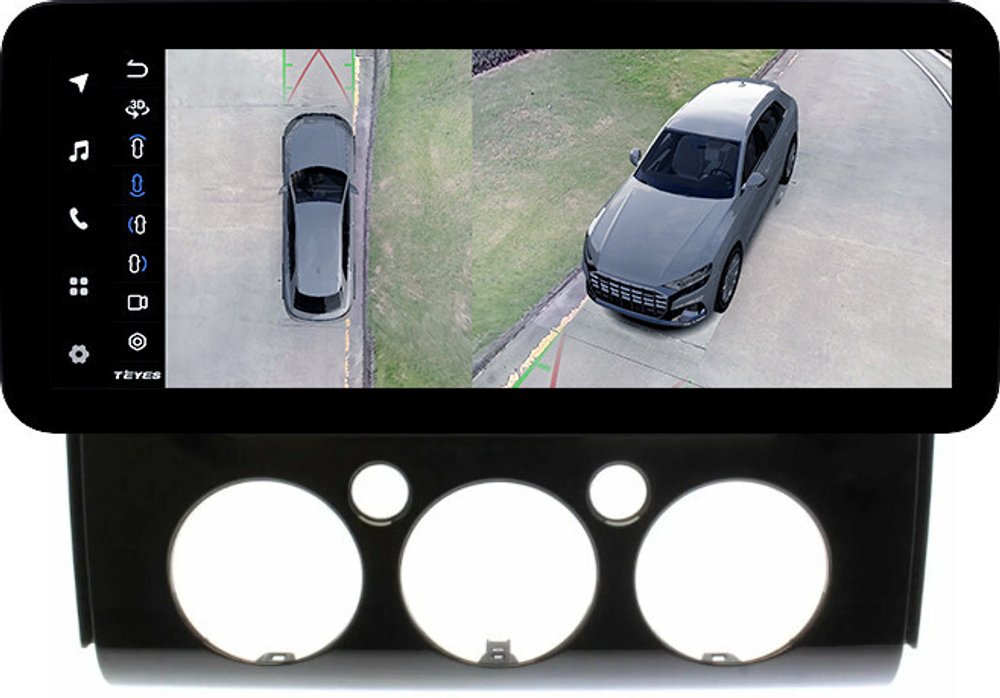 Магнитола для Toyota FJ Cruiser 2005-2022 (рамка черная) - Teyes LUX ONE 360 монитор 12.3" 2K QLED на Android 10, 6Гб+128Гб, CarPlay, 4G SIM-слот, 4 камеры в комплекте
