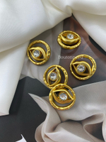 Пуговицы матовое золото "Глаз" со стразом Скиап.