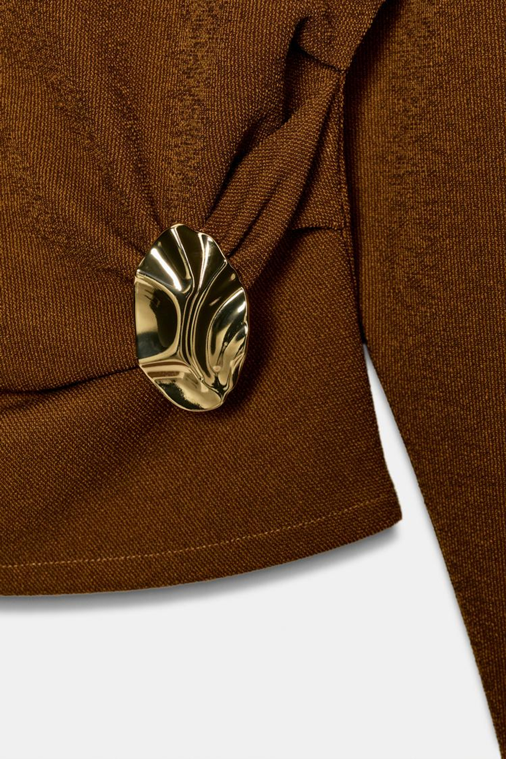 ZARA ФАКТУРНЫЙ ТОП С ПРЯЖКОЙ, ГОРЧИЧНЫЙ