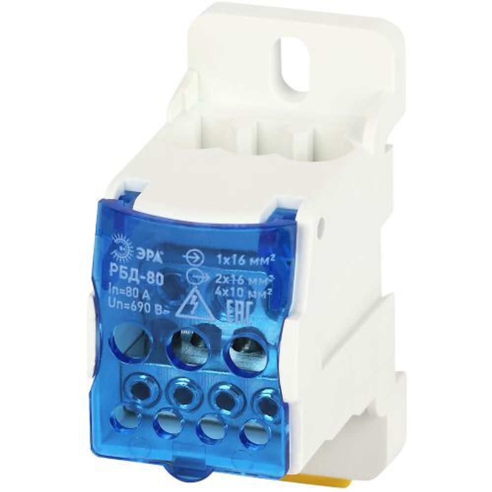 Блок распределительный на DIN-рейку NO-122-39 РБД-80А Эра Б0051113 Блок распределительный на DIN-рейку NO-122-39 РБД-80А Эра Б0051113