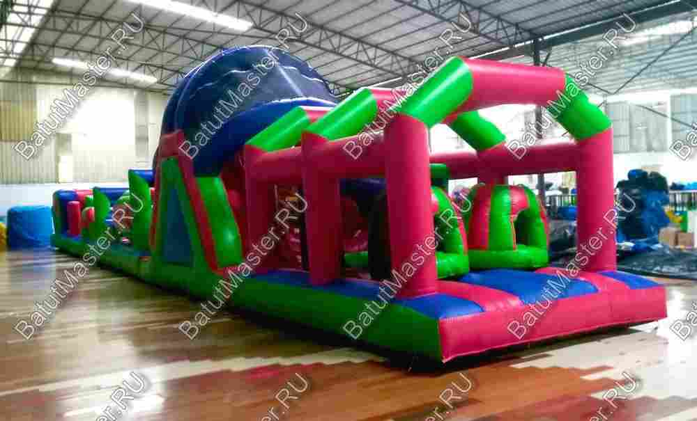 Коммерческая надувная полоса препятствий "Азарт" 25*3,5*4,5 м