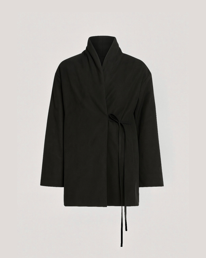 Куртка с шалевым воротником укороченная