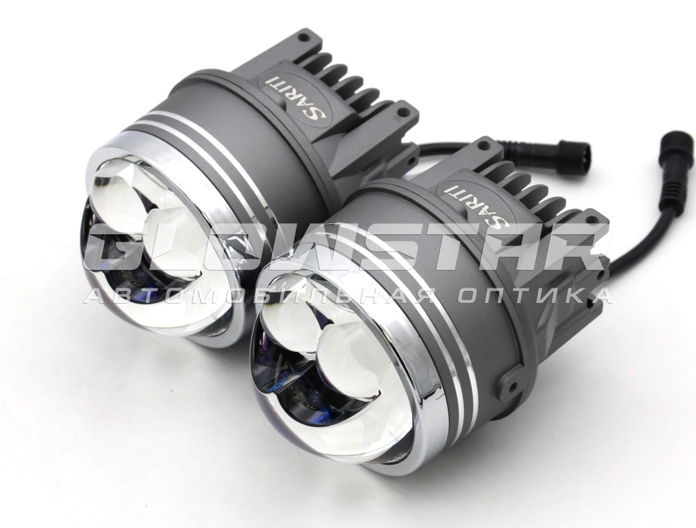 Светодиодные ПТФ Sariti N5 Blue Lens, 3.0 дюйма, 12V, 45/786W, 6000K, универсальное крепление (комплект, 2шт)