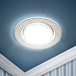 KL79 WH/CH Светильник ЭРА под лампу Gx53 круглый,220V,13W,белый/хром | Встраиваемые светильники Для ламп GX53