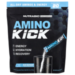 NutraBio, Performance, Amino Kick™, голубая малина, 20 стик-пакетов по 9 г (0,32 унции)