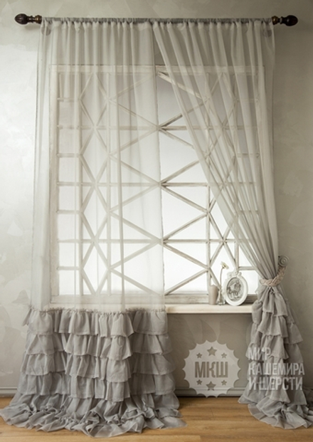 Легкие шторы НОА (арт. BL01-118-04) - (140х270)х2 см. - (Возможна высота 250 см.) - серые