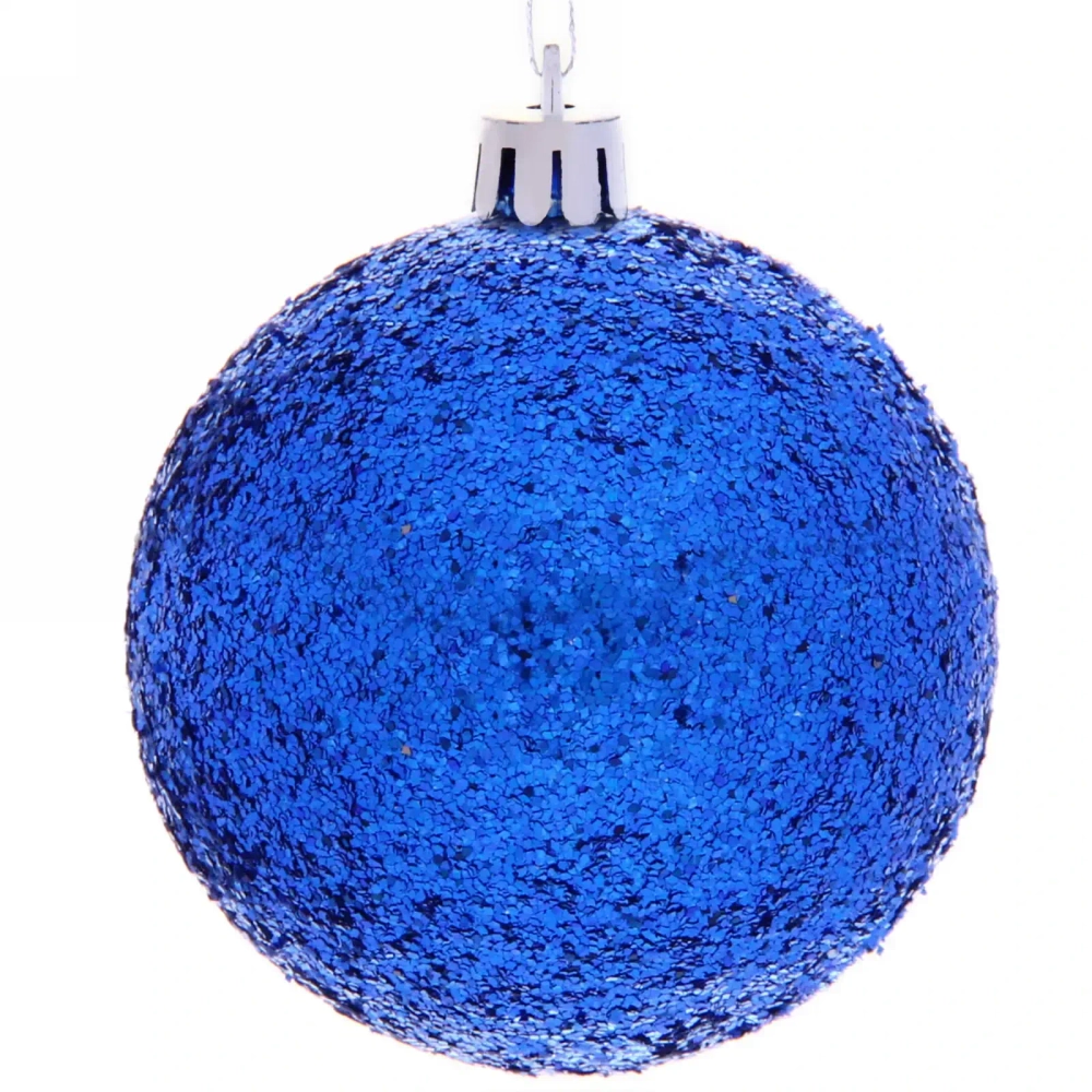 Новогодние шары 8 см (набор 3 шт) «Микс фактур», синий