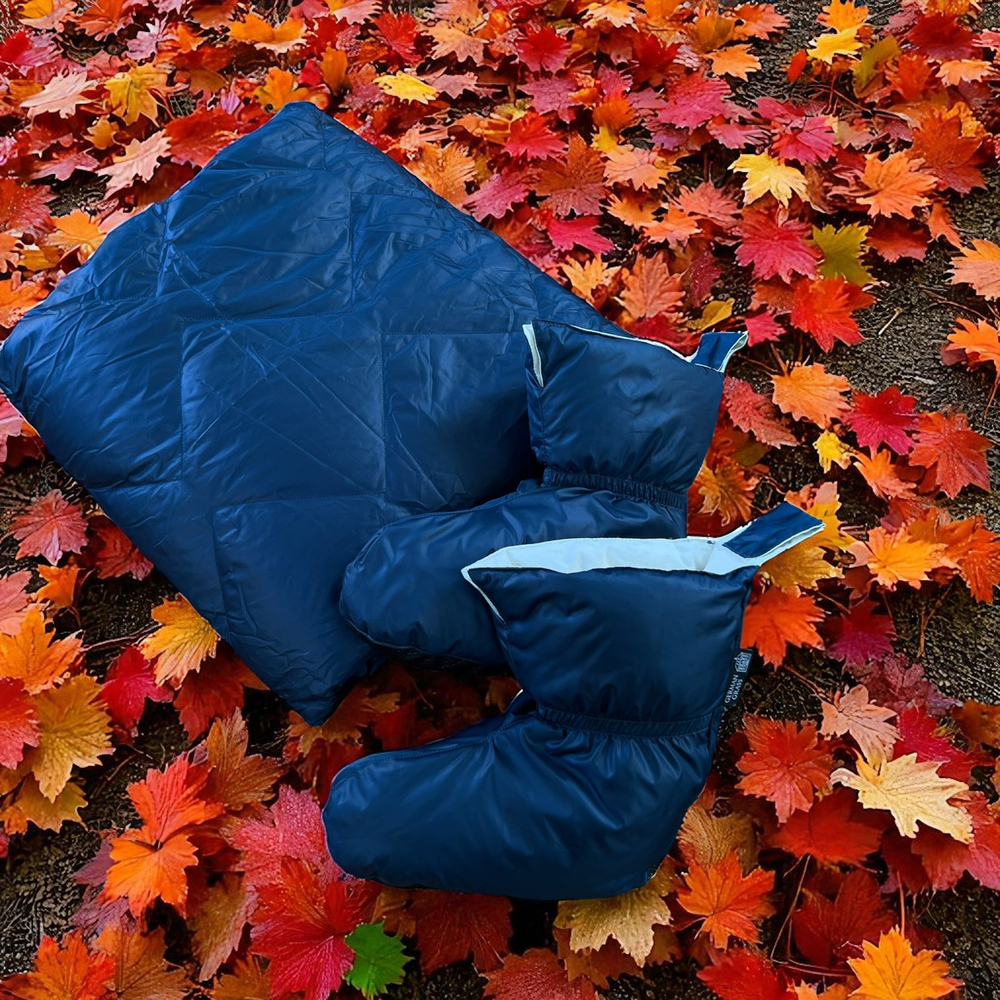 Дорожный плед-пончо пуховый 130х170 German Grass Travel Plaid Индиго