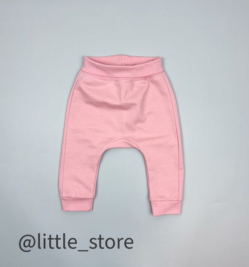 Штанишки из футера с начесом "Ежики" розовый жемчуг