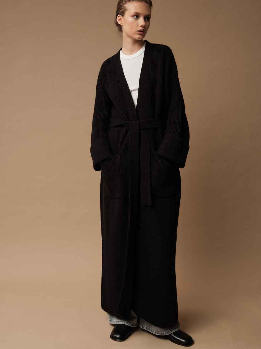 C0153-06 Кардиган женский черный dbr (OS)