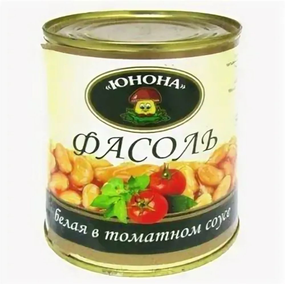 Фасоль белая в томатном соусе, Юнона, 360 гр