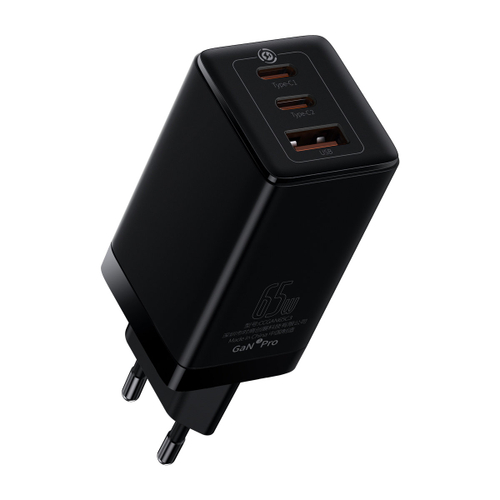 Сетевое зарядное устройство 65W Baseus GaN5 Pro Fast Charger 2C+U Черный (Black)