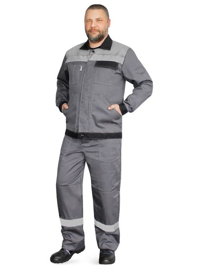 Костюм "Корпус" полукомбинезон (т.серый/черный/св.серый)