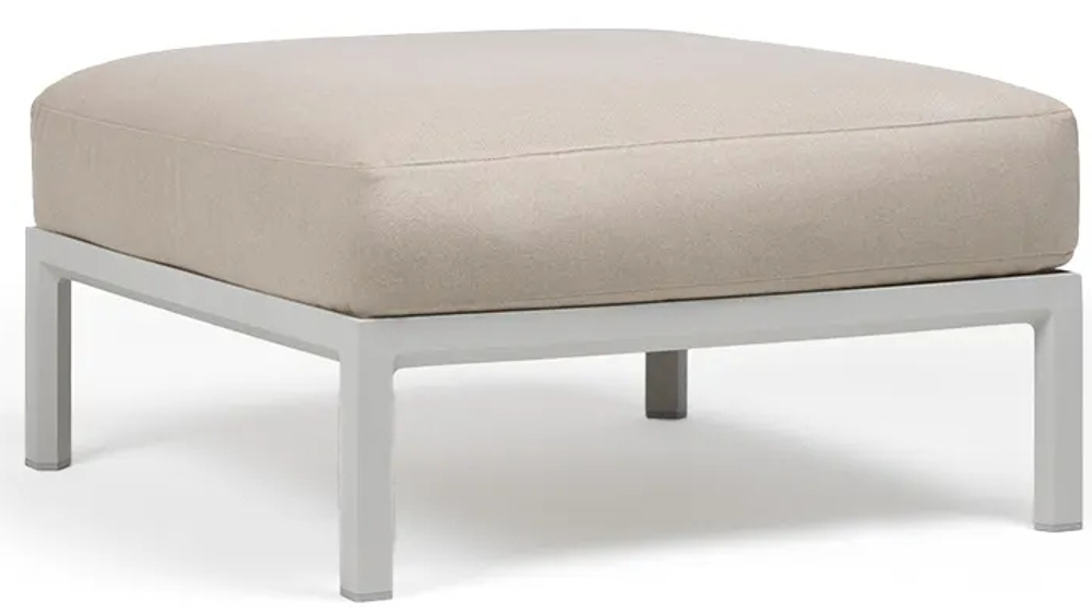 Пуф пластиковый с подушкой Nardi Maximo Pouf, гипс, жемчуг