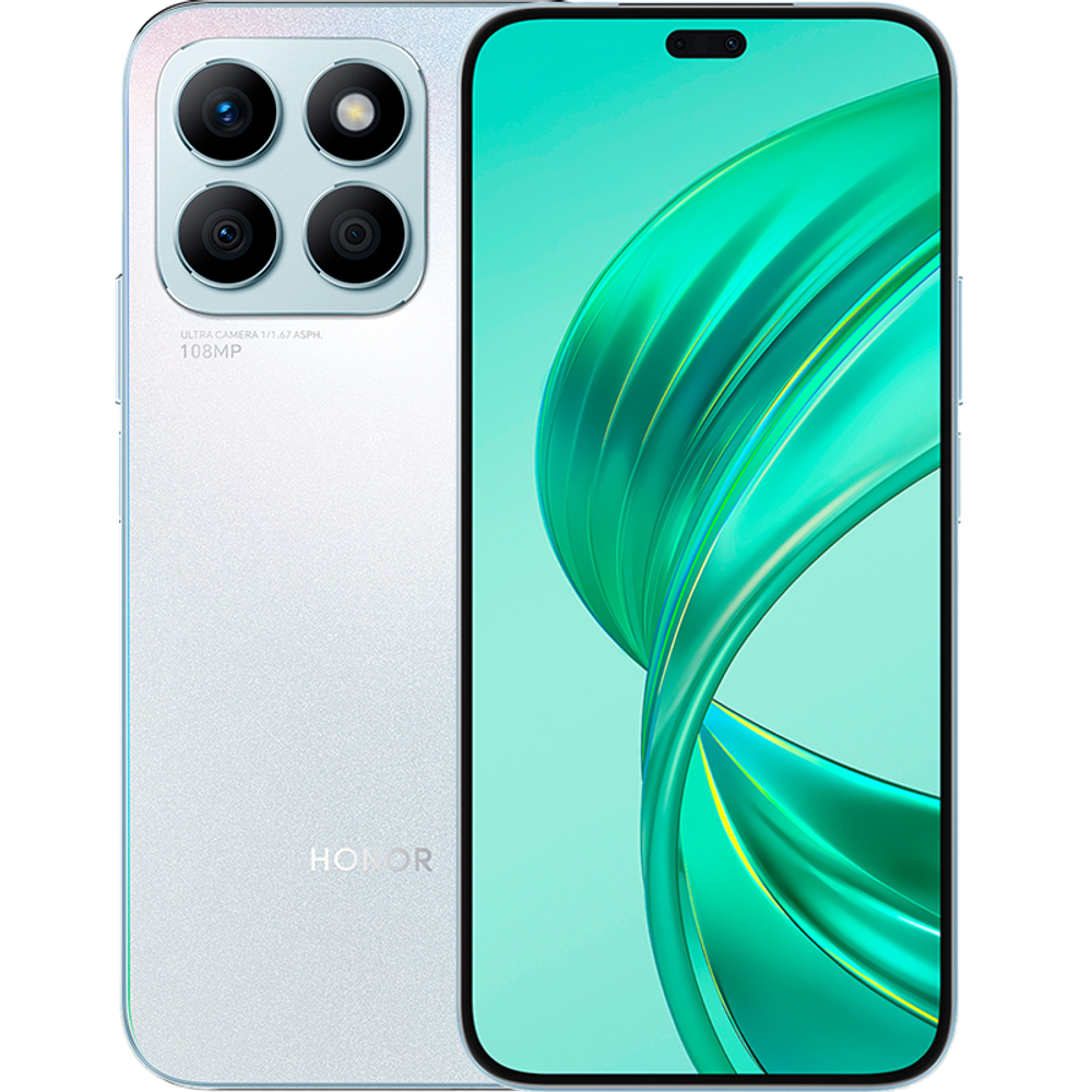 Смартфон HONOR X8b 8/256GB, Ростест, 8 ядер, 6.7", серебристый