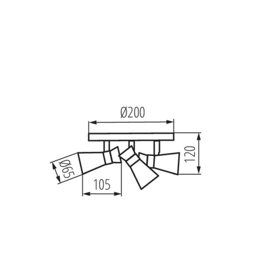 Cпот тройной KANLUX MILENO EL-3O B-AG  3хGU10