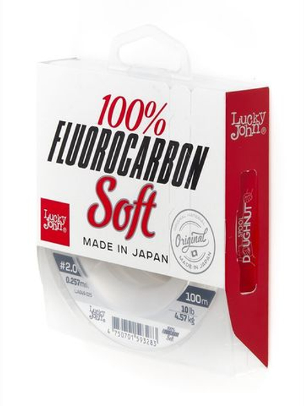 Леска монофильная Lucky John FLUOROCARBON Soft 100 м - 0,25 мм