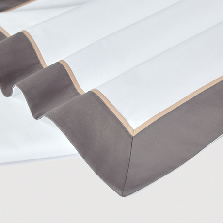 Постельное белье 2 спальное евро Сlaire&Caroll Frame белое с коричневым