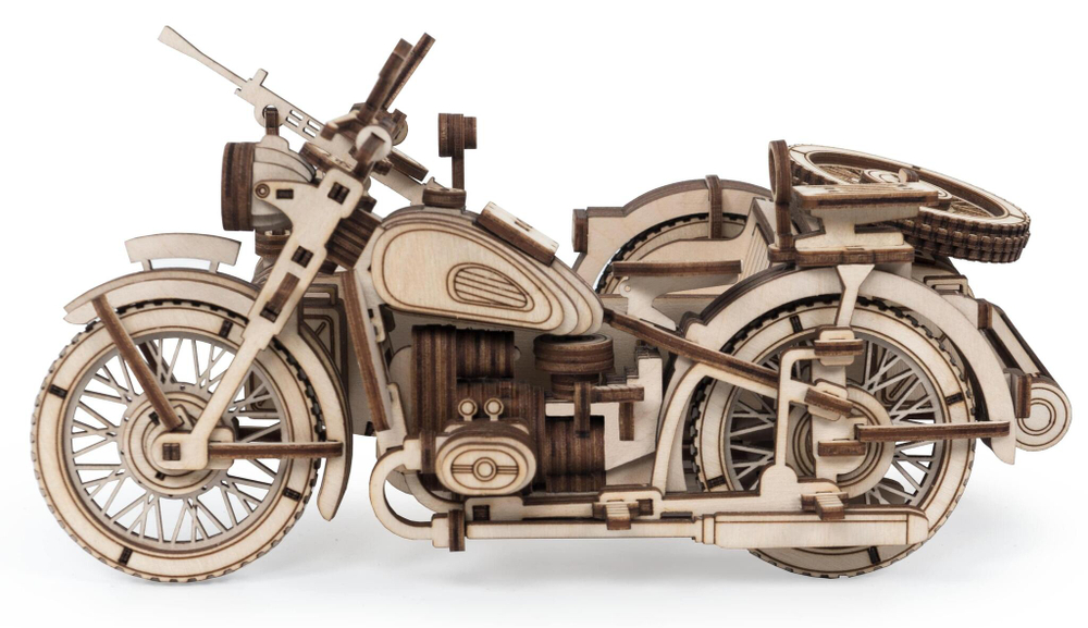 Конструктор из дерева Армия России Мотоцикл с коляской