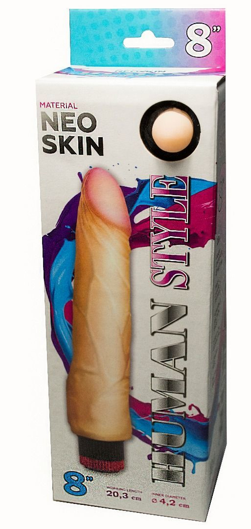 Реалистичный вибратор LOVETOY HUMAN STYLE 8, 20,3 см, неоскин